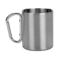 thumbnail image 1 of 300ml Stainless Steel Camping Mug Outdoor Camping Coffee Cup Carabiner Cup Stainless Steel Double Layer Camping & Hiking Mug, 1 of 9