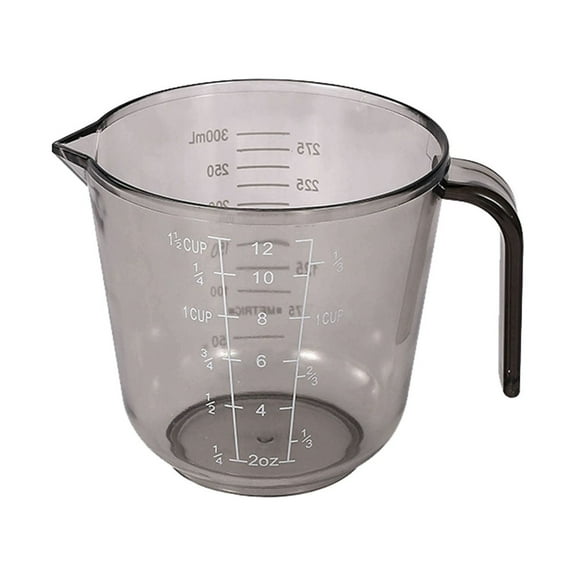 300ml Thickened Measuring Cup with Handle, Clear Black Graduated Pitcher for Kitchen Baking Cooking