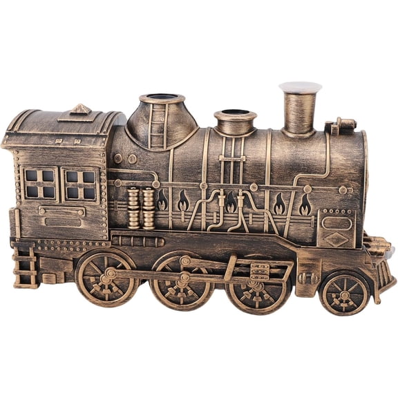 300ml Train Diffusers for Essential Oils, Cool Mist Aromatherapy Diffuser with Dual Nozzles, Quiet Vintage Steam Train Design, 2/8H Timer, for Bedroom, Office, Desktop