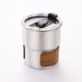 thumbnail image 1 of 300ml Travel Coffee Mug with Lid Stainless Steel Camping Cup Leak Proof Reusable (Silver) 1 Pcs, 1 of 10