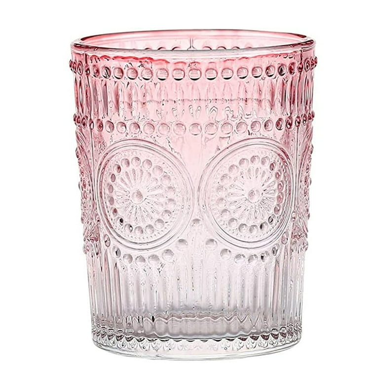 Billbianc 300 ml Vintage Romantic Pink Beverage Glasses