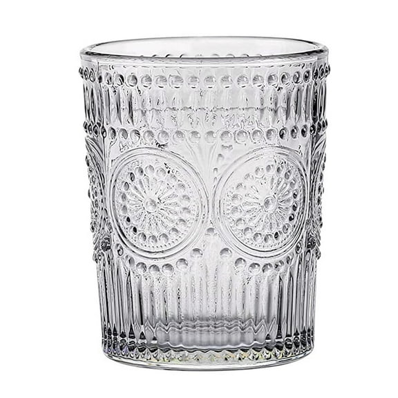 300ml Vintage Water Glasses, Romantic Drinking Glasses, Glassware Set for Juice, Beverages, Beer, Cocktail