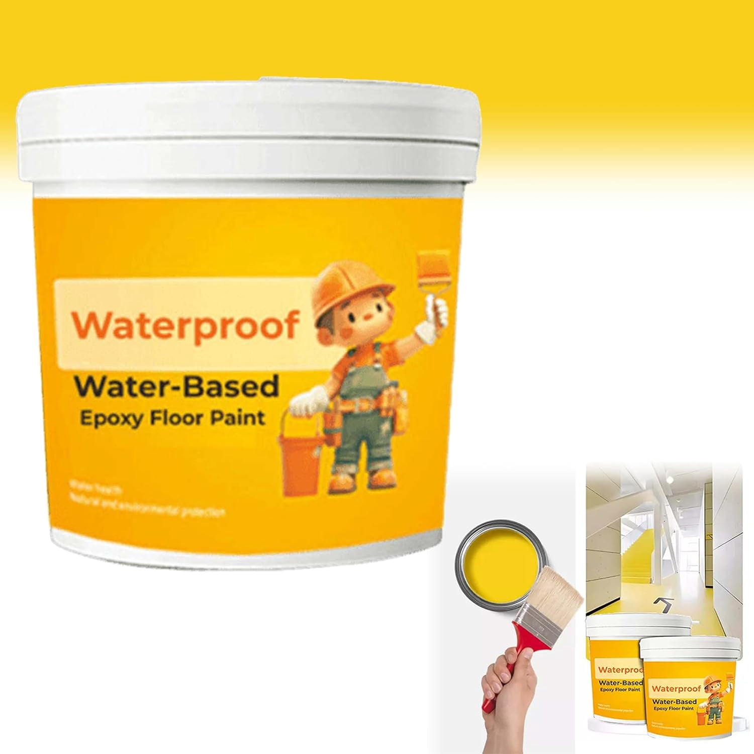 300ml Waterproof Water-Based Epoxy Floor Paint, Anti-Slip Concrete ...
