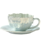 300ml petal coffee mug and saucer set ceramic mug gift cup afternoon tea wholesale mug