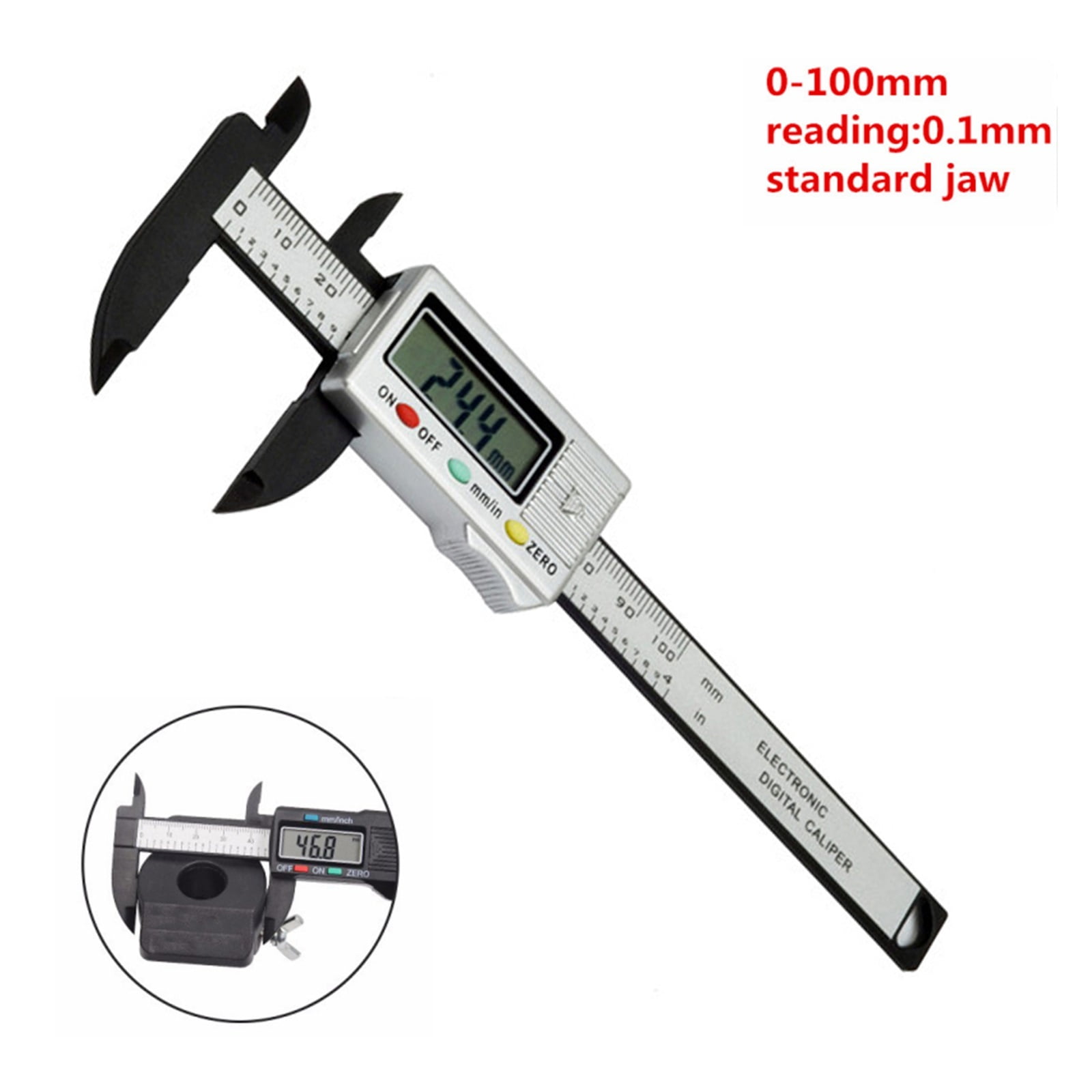 300mm 200 Electronic Digital Caliper LCD Plastic Vernier Caliper Long Jaw Micrometer Inner Outer Diameter Gauge Measuring Tools ,Complete Kit