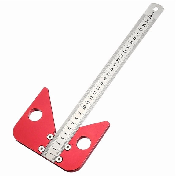 300mm Aluminum Alloy Carpentry Center Line Ruler Center Finder with Square and Line Gauge for Measuring