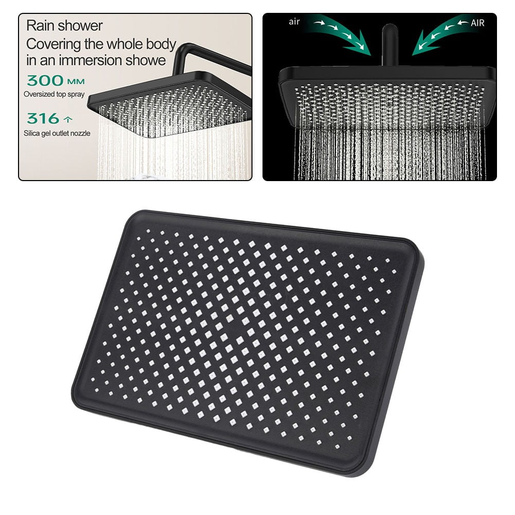 300mm Large Panel Supercharge Ceiling-Mounted Rainfall Shower Head, High Pressure