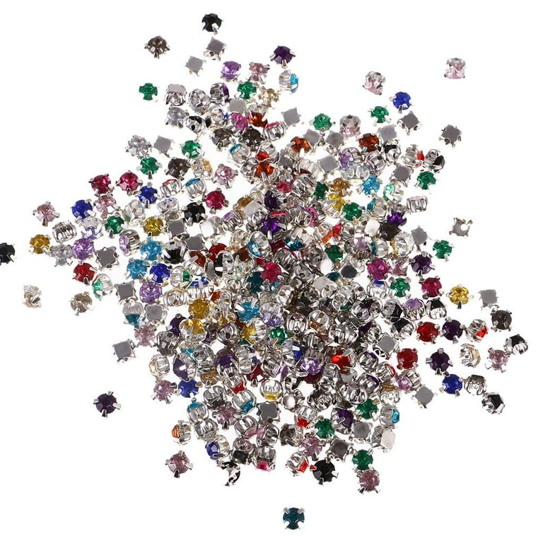 300pack Sew Glass Crystals Rhinestones Claw Beads DIY Handmade 4mm