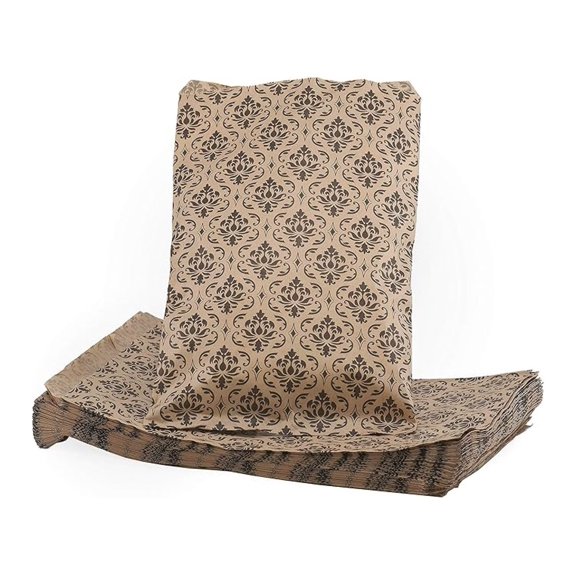 300pc Damask Flat Paper Gift Bags (6" x 9") for Merchandise, , Party Favors, , Handmade Goods, Arts and , Outdoor Events, Holidays, Weddings