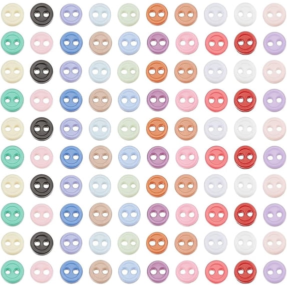 300pcs 20 colors Tiny Size Buttons Resin Small Size Resin Buttons Mixed ...