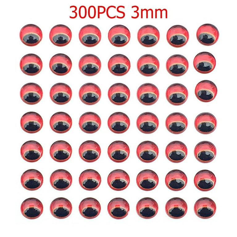 300pcs 3/4/5/6mm Snake Pupil Red 3D Holographic Fishing Lure Eyes