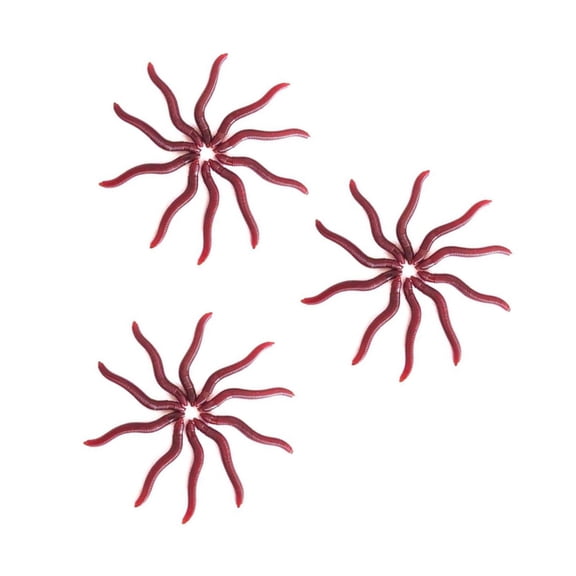 300pcs 4cm Long Artifical Red Worms EarthWorm Silicone Fishing Lures