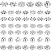 300pcs 6 Style Spacer Beads Tibetan Silver Metal Beads Flat Round Snowflake Rondelle Bicone Spacers