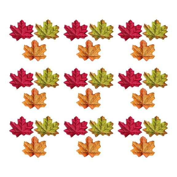 300pcs 8cm Artificial Maple Leaves Multicolor Autumn Fall Leaf Party Decor for Art Scrapbooking Wedding Home Wall Craft (Random Color)