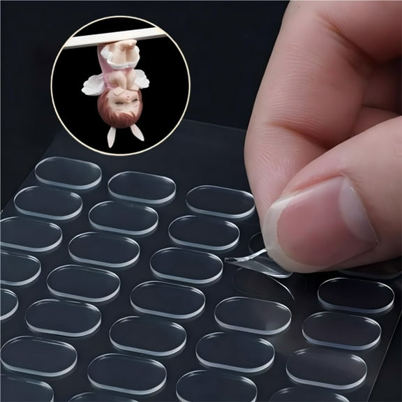300pcs Adhesive Stick Dots Double Sided Clear Museum Putty, Removable Adhesive Putty For Wall Hanging, Crafts, Balloons, Festival, Party Decorations (0.31" X 0.51")