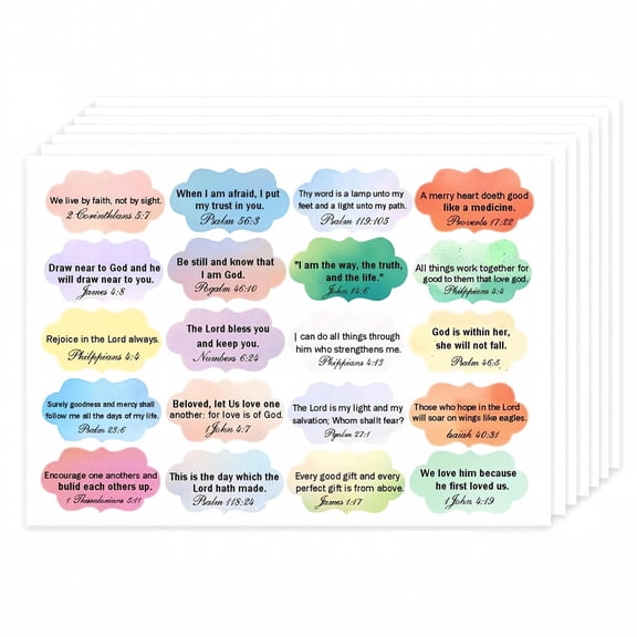 300pcs Bible Verse Stickers Scripture Inspirational Stickers Colorful Christian Planner Religious Stickers 1x2inch