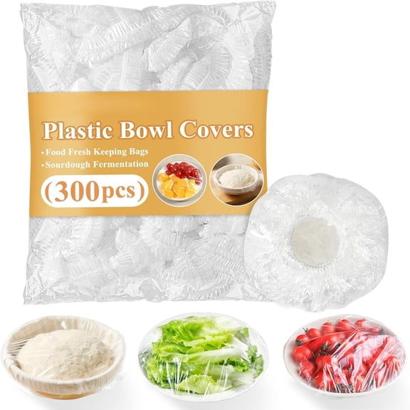 300pcs Bowl Covers Bread Proofing, Plastic Wrap for Food Sourdough Bread Baking Rising Elastic Reusable Plate Covers Outdoor Food Fresh Keeping Bags Shower Cap Hair Deep Conditioning