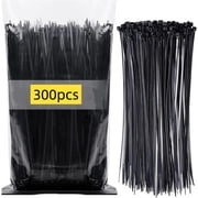 300pcs Cable tie, black, available in multiple sizes, 8+6+4 inches, multi-purpose self-locking nylon cable tie, suitable for plastic cable tie in homes, offices, gardens, workshops and other places.