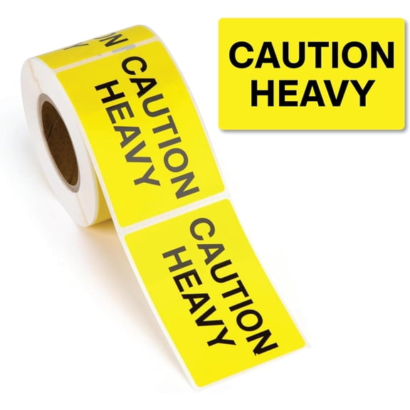 300pcs Caution Heavy Stickers, 2" x 3" Shipping Label Safety Stickers