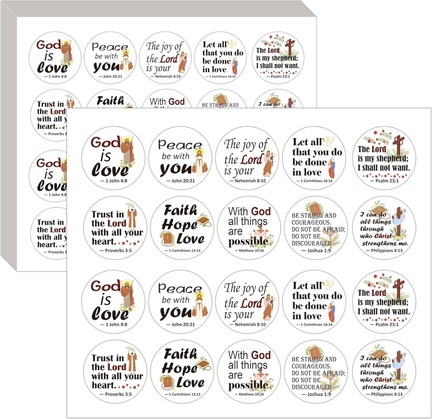 300pcs Christian Stickers Bible Verse Stickers -Jesus Scripture Planner ...