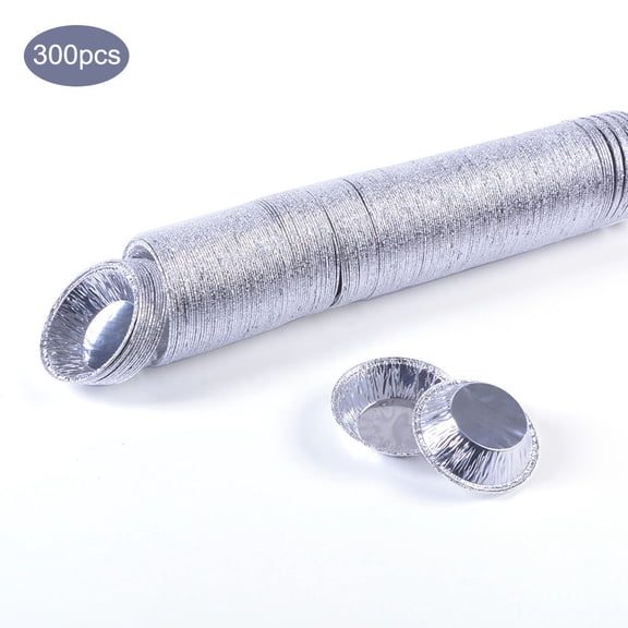 300pcs Disposable Aluminum Foil Eggs Tart Pan Mini Pot Pie Tart Cupcake Mould Bake Base Plate Tin Tray