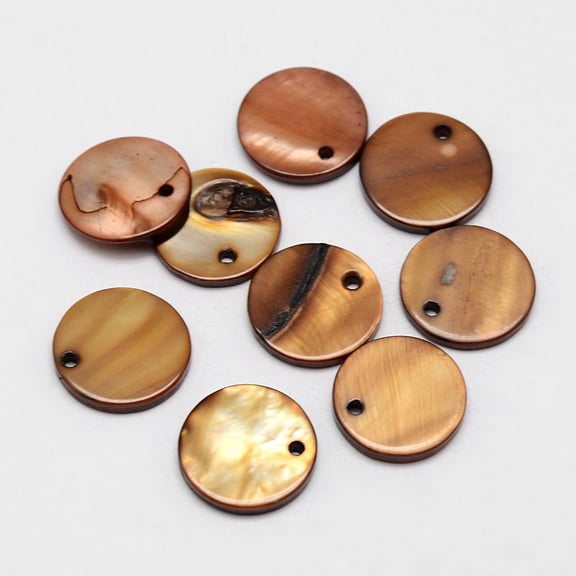 300pcs Dyed Flat Round Shell Peru 15x2mm Hole: 1.5mm