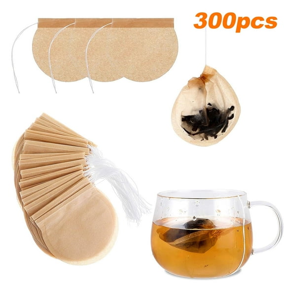 300pcs Empty Tea Bags, TSV Disposable Tea Filter Bags for Loose Leaf, Natural Unbleached Tea Coffee Bags with Drawstring