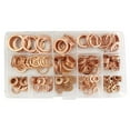 thumbnail image 1 of 300pcs Flat Ring Washer Assortment Copper Plain Washers Kit Sealing Washers 12 Sizes M5-M20, 1 of 6