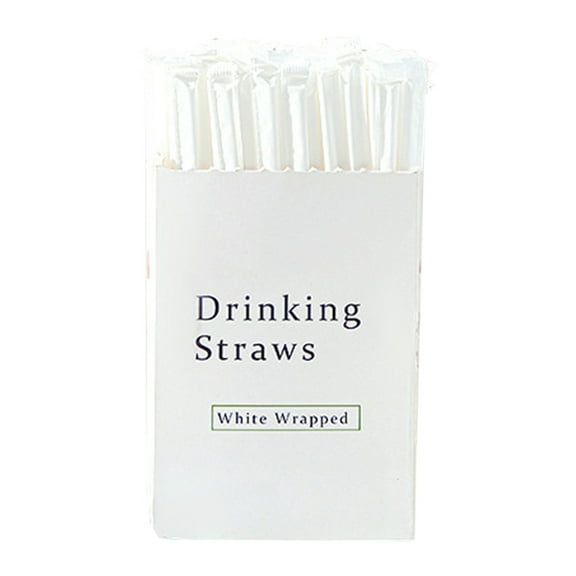 300pcs Food Grade Plastic Disposable Straws Individually Wrapped Bendable Transparent Drinking Straws