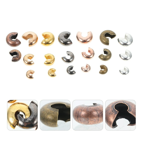 300pcs Half Round Open Crimp Beads Necklace Earring Jewelry Making Crimp Bead