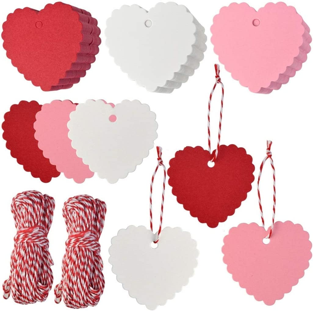 300pcs Heart Shape Paper Gift Tags Kraft Paper Tags with String