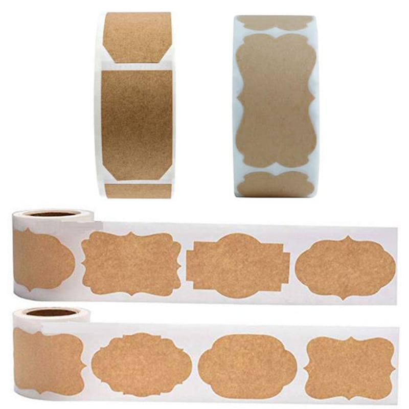 300pcs Jar Glass Bottle Adhesive Labels Blank Kraft Sealing Sticker For
