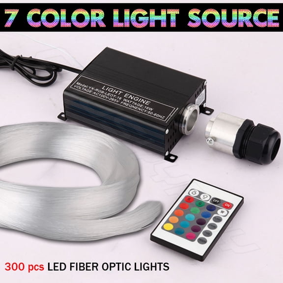 300pcs LED Twinkle Fiber Optic Light Star Ceiling Kit DIY Car 12v RGBW Decor US