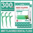 thumbnail image 1 of 300pcs Mint Adult Dental Floss Sticks - Ultra-Fine Flosser Home Set - Portable Toothpick Thread Dental Floss Box, 1 of 7