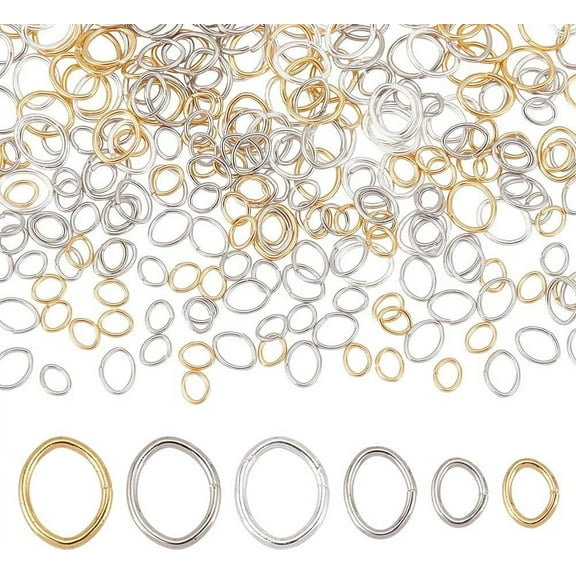 300pcs Open Jump Rings 3 Sizes O-Ring Connectors Oval Jewelry Making Brass Stainless Steel Chainmail