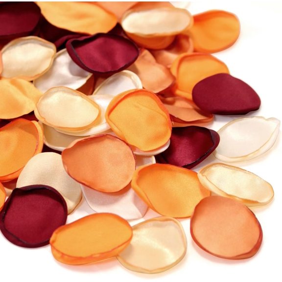 300pcs Orange Rose Petals, Artificial Flower Petals Fall Wedding Decor Flower Girl Petals Terracotta Flower Petals for Wedding Aisle Runner Scatter Dinner Table Centerpieces Party Decoration