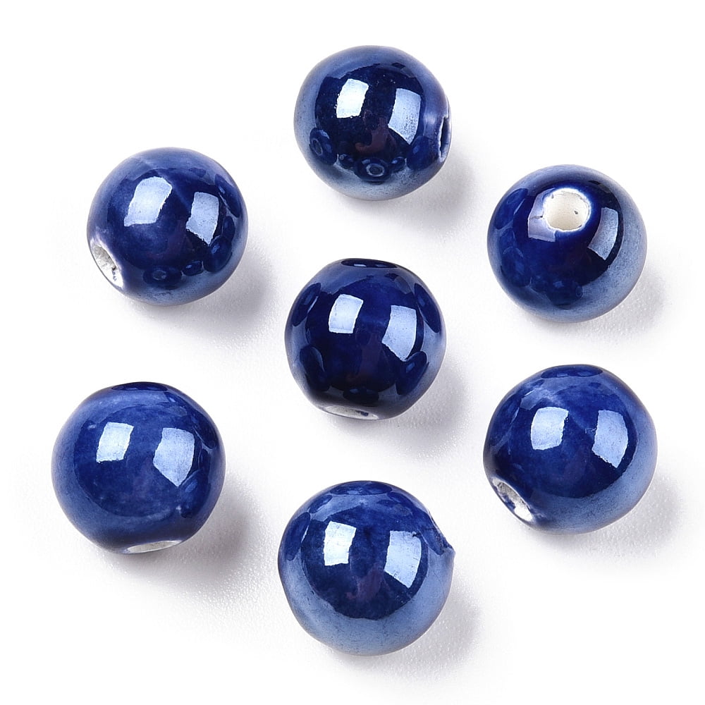 60 Pcs Handmade Porcelain Flower Beads – Colorful Pearlized Floral Ceramic Beads For Jewelry Making & Crafts