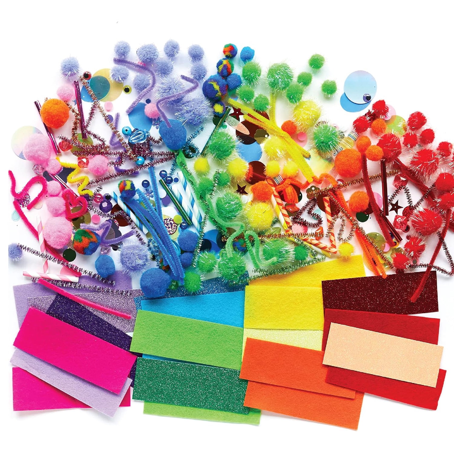 300pcs+ Rainbow Craft Kit - Arts and Crafts Supplies for Kids - Crafts for Kids Ages 4-8 - Birthday Gifts for Kids, Girls & Boys