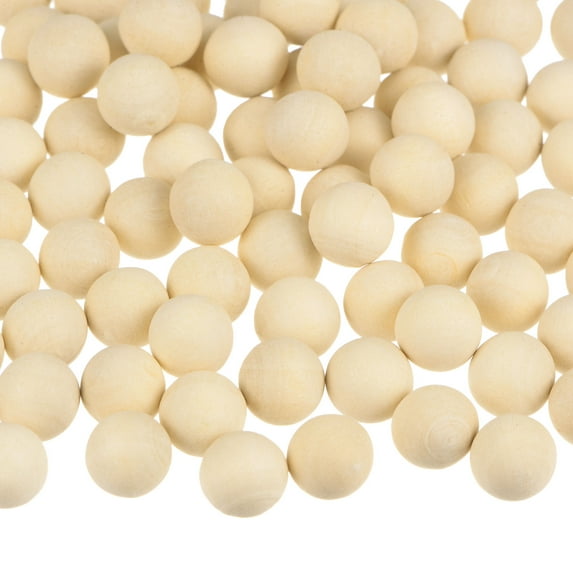 300pcs Round Wood Balls 8mm Diameter Unfinished Solid Wooden Beads, Small Natural Craft Balls for DIY