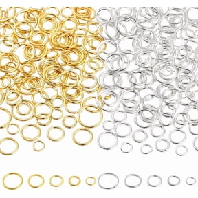 300pcs Silver and Gold Jump Rings Brass Jump Rings 5/6/7/8/10mm Closed Jump Rings Soldered Jump Rings Connectors Junction Rings for Jewelry Bracelet Necklace Making Crafts