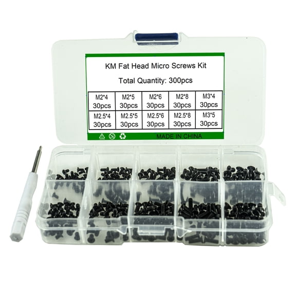 300pcs Small Screw Set Short Screws Assortment Flat Head Tapping Electronic Accessory Screw for Woodworking