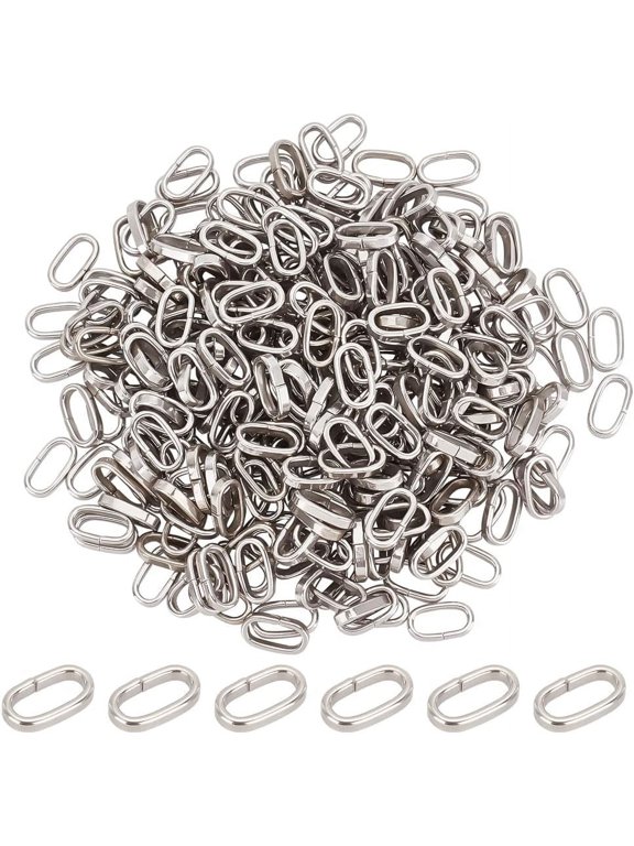 300pcs Stainless Steel Linking Ring Quick Link Connectors Oval Linking Rings Oval Connectors Metal Jewelry Links for Women Jewelry Making Stainless Steel Color 13x8x2.5mm