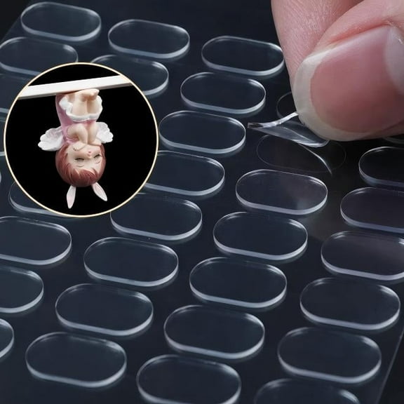 300pcs Transparent Nano Acrylic Double-Sided Tape - Waterproof, Removable, Suitable For Posters And Museum Displays, Easy To Peel And Stick Back To School