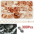 thumbnail image 1 of XUKEY 300x Car Assorted Solid Copper Engine Washers Crush Seal Flat Ring Gasket Kit Set 12 Size M5 - M20 W/ Box, 1 of 9