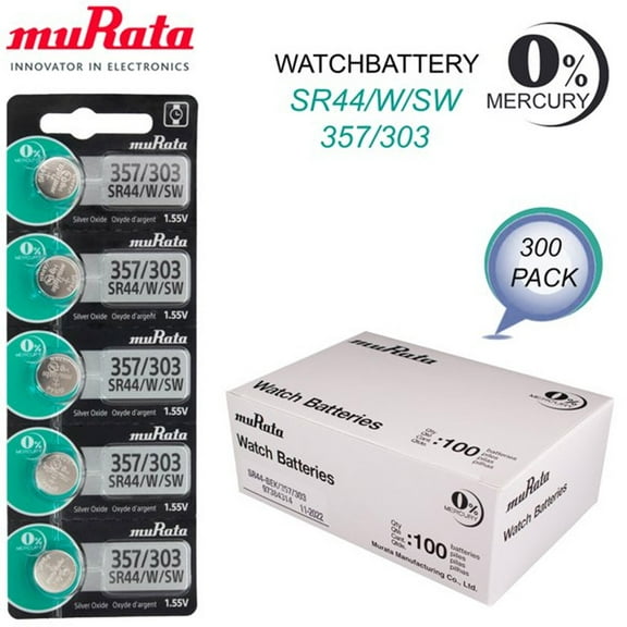 300x Murata 357 303 SR44 Silver Oxide Battery Made in Japan NEW