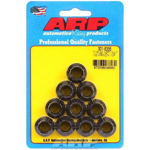 301-8356 0.43 in.-20 12 Point Chrome Moly Nut Kit, Pack of 10