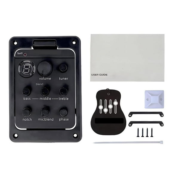 301 Acoustic Guitar Preamp Pickup 4 Band Acoustic Guitar Pickup with Tuner Guitar Soundhole EQ Accessories Enduring