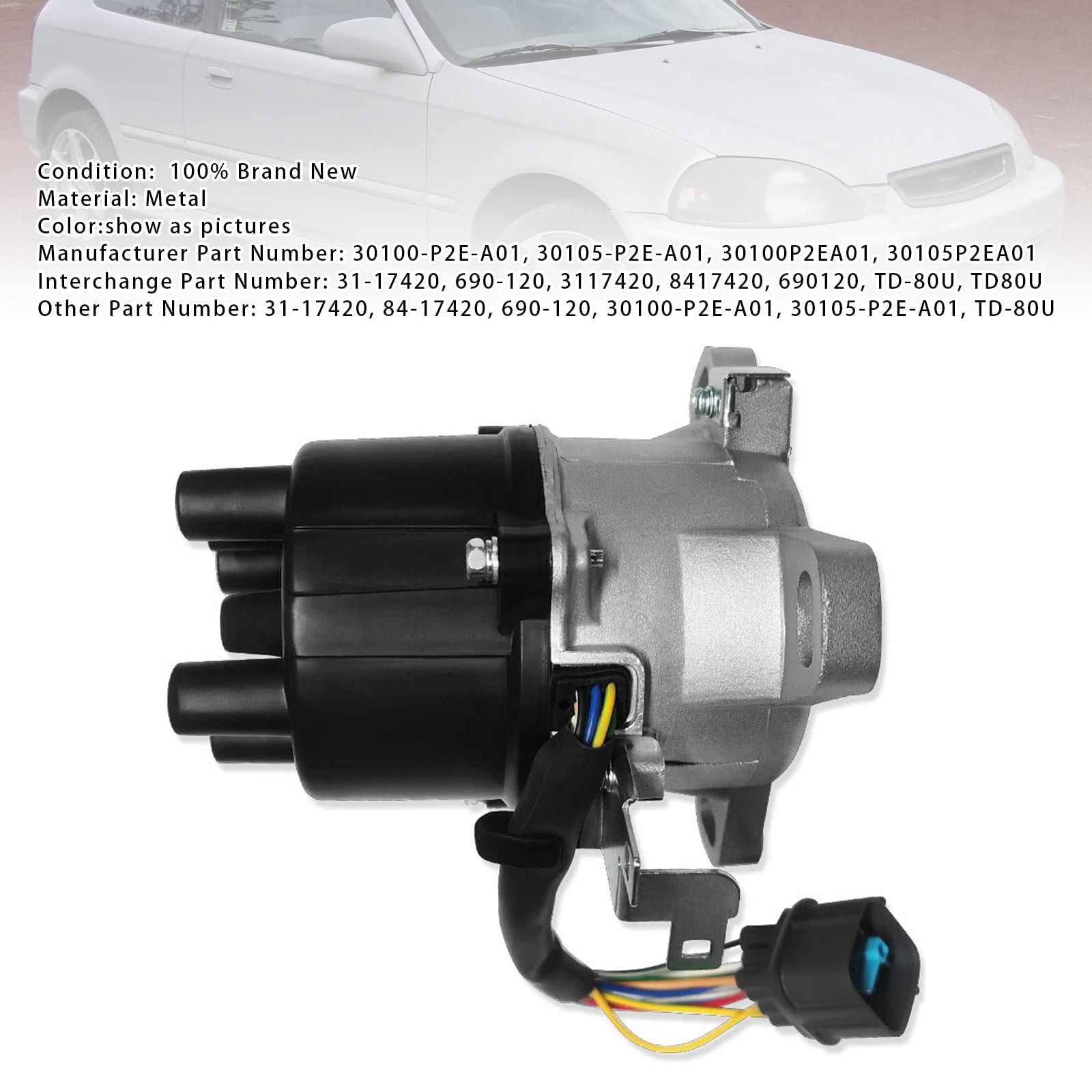 30100-P2E-A01 Ignition Distributor For Honda Civic 1996-1998 Civic del ...
