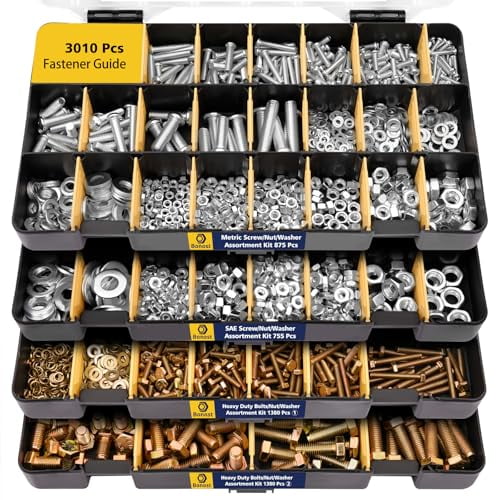 3010pcs Hardware Assortment Kit with Assorted SAE & Metric Phillips ...