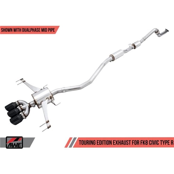 301543000 DualPhase Touring Edition Exhaust for 2017 Plus Honda Civic